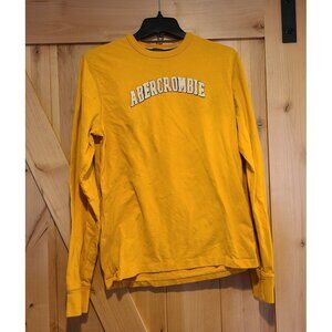 Abercrombie & Fitch Muscle Long Sleeve Shirt Patch Letter Mens M Orange